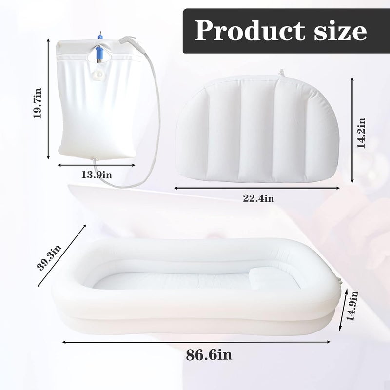 WUEURU Medical Inflatable Bathtub,Portable Medical Inflatable Bathtub with Electric Air Pump for Bedridden Patients,Shower Bed for Seniors Pregnant Disabled Elderly Handicapped - Image 3